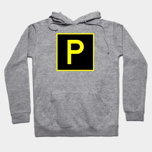 P - Papa - FAA taxiway sign, phonetic alphabet Hoodie by Vidision Avgeek